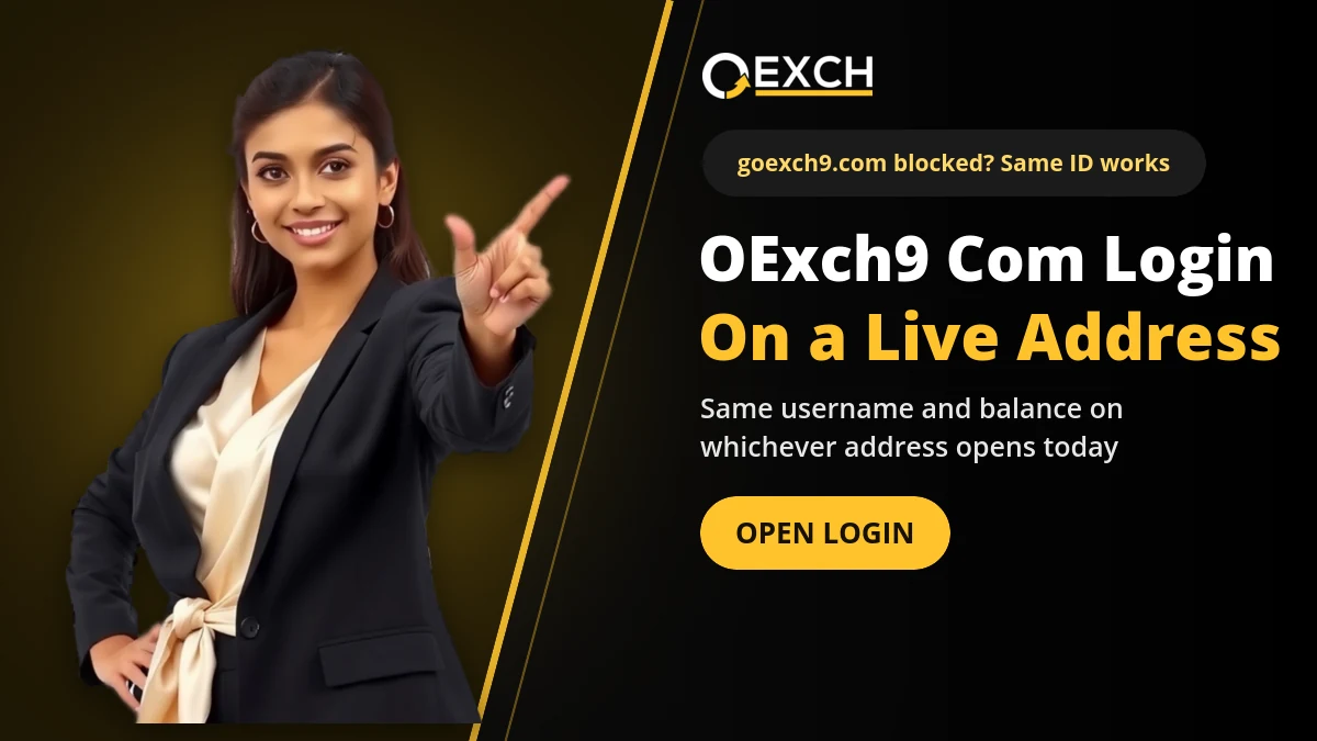 OExch9 com login banner pointing GoExch9 users to the working address