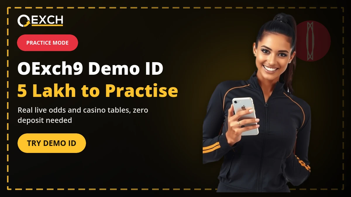OExch9 demo ID login banner with a try demo button and practice credits